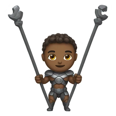 Superhuman with iron rod sticker