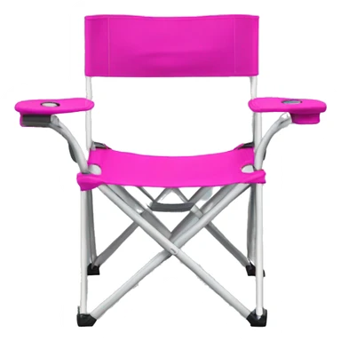 Realistic fuschia camping folding chair isolated.  sticker