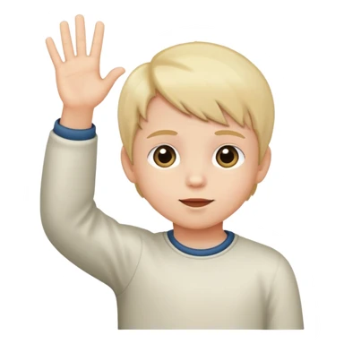 Kid innocently raising hand sticker