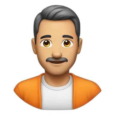 man and his head is a carot sticker