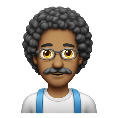 Colombian man with curly hair and thick moustache with ziplock bag of salt sticker