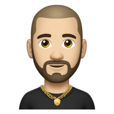 Karim Benzema thug wearing gold chain and black shirt sticker