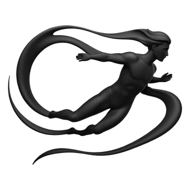 Simple male silhouette formed by subtle flowing energy, minimalist monochrome abstract waves, no facial features sticker