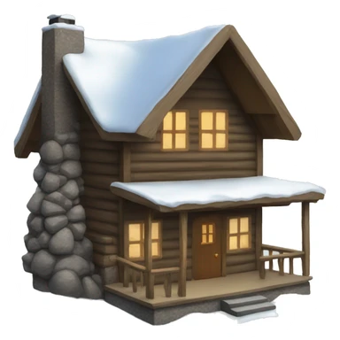 winter cabin sticker