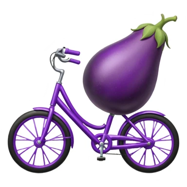 Eggplant riding a bike sticker