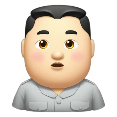 super fat Kim jong un wear shirt with a white tick mark sticker