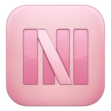 Netflix aesthetic "N" logo in pastel pink sticker