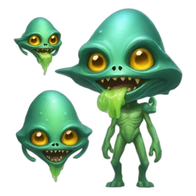 Alien character for RPG game  inspired by Hearthstone  sticker