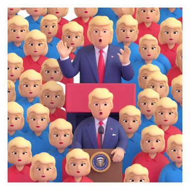 Donald Trump speaking at a rally sticker