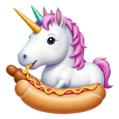 Unicorn eating hotdog sticker