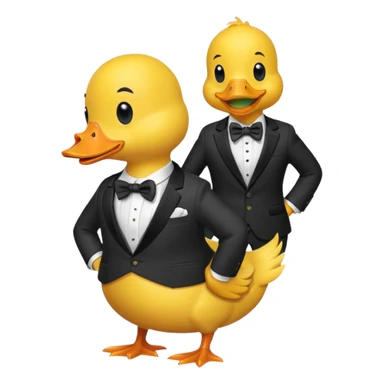 yellow duck dressed as a gentleman, suit and bow tie sticker