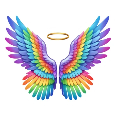  tiny rainbow angel wings. cute Tony left and right rainbow angel wings. Only wings. sticker