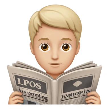 person reading a newspaper sticker