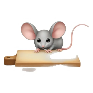 Small mouse with a board in that board write “shundan eali” sticker