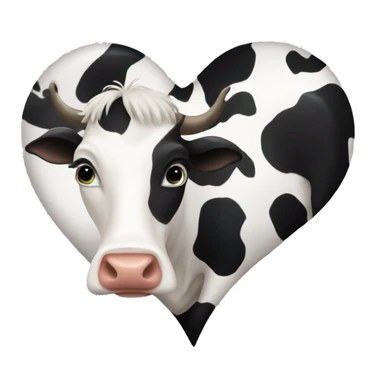 Cow print heart emoji sticker