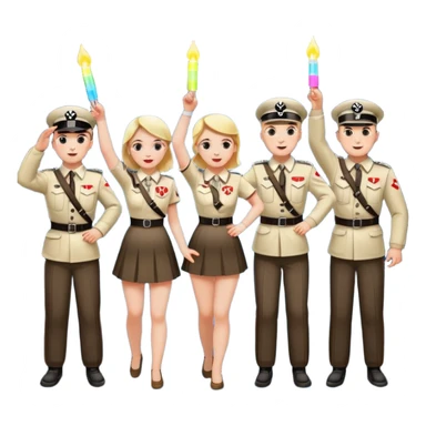 Nazis dancing with glow sticks saluting sticker