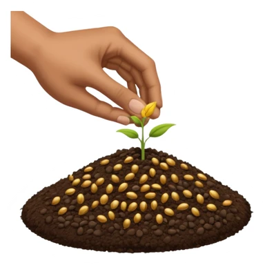 eine hand soll in die erde samen tun, ohne das nab abdere pflanzen sieht sticker