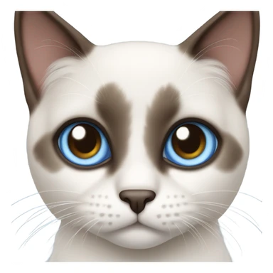 Snowshoe cat with small white around nose blue eyes and dark face sticker