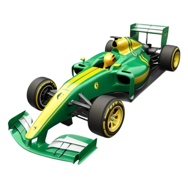 green and yellow ferrari f1 car sticker