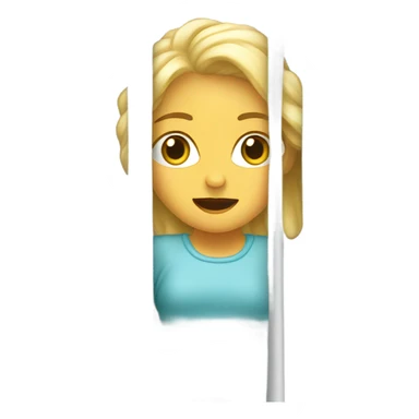 blonde woman peeking out behind shower curtain sticker