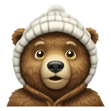 Bear winter hat emoji sticker