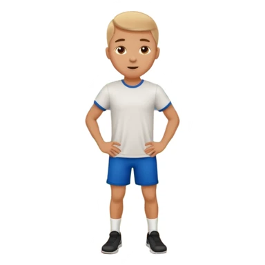 white sportsman in the playground with ball, dressed in t-shirt sticker