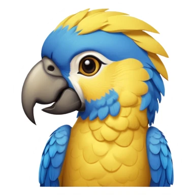 Pappagallo giallo e blu con il giallo sul petto le ali e la coda blu e la fronte poco poco verde sticker