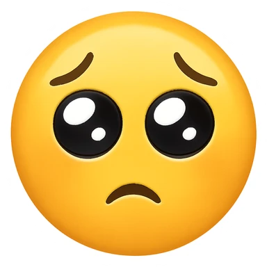 yellow face with pleading eyes emoji, digital illustration sticker