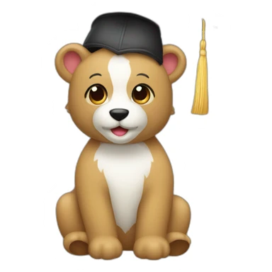 Osito con gorro d3 graduado sticker