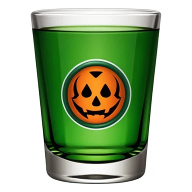 Jägermeister shot glass, green glass, simple and expressive sticker