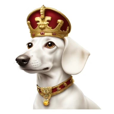 White Dachshund as Austrian emperor   sticker