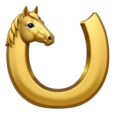 Golden horse shoe sticker