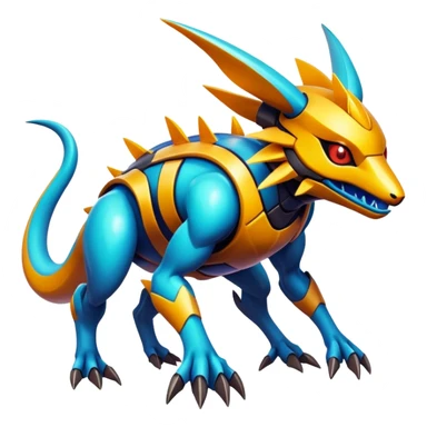  exotic modern cyber-Protogen-Fakémon-Pokémon-Vernid-creature sticker