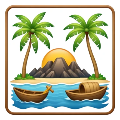 pacific island emoji with square border sticker