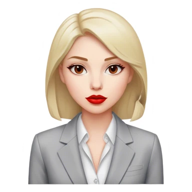 woman simple suit jacket shirt polish red sticker