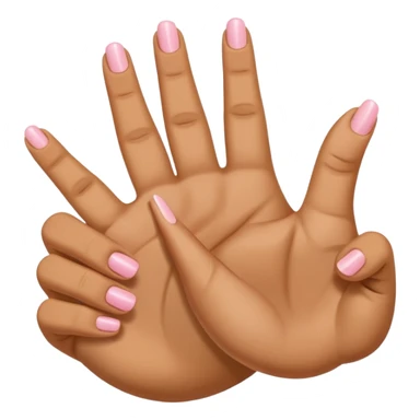 A hand holding index and middle and pinky finger up and ring finger down sticker