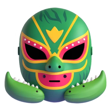 Louisiana themed luchador mask with alligator design and bayou elements sticker