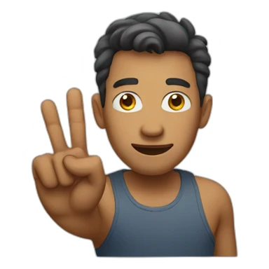 MAN showing four finger  sticker