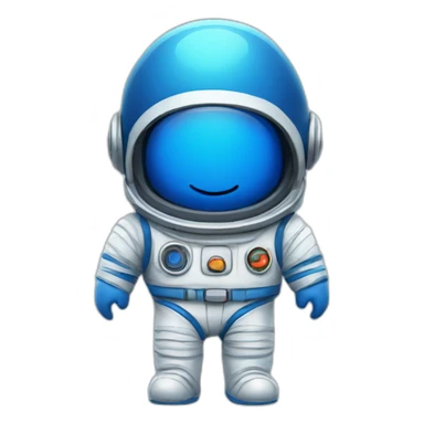 blue cute spaceman sticker