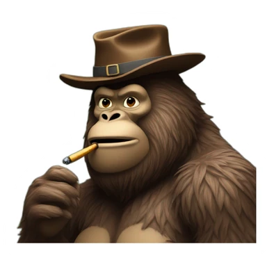 Bigfoot smoking gandolph pipe sticker