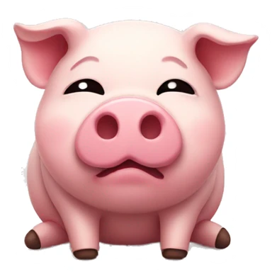 Cute piggy with a hurt around sticker