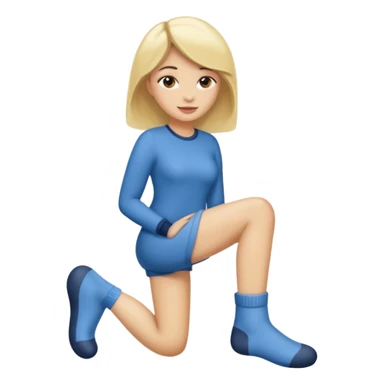 Femme blonde déguisée en  chaussette géante sticker