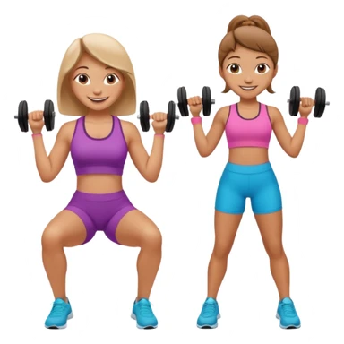 Mom and daughter doing weight workout  sticker