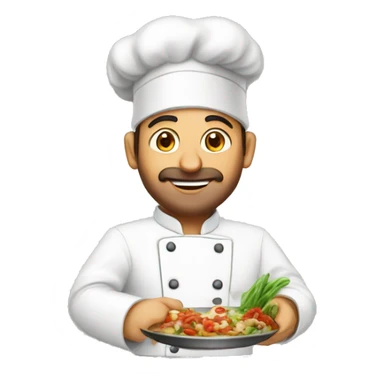 chef cooking show also wearing Syrian tradition sticker