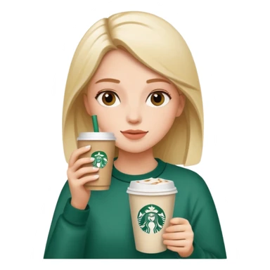 clean girl drinking starbucks sticker