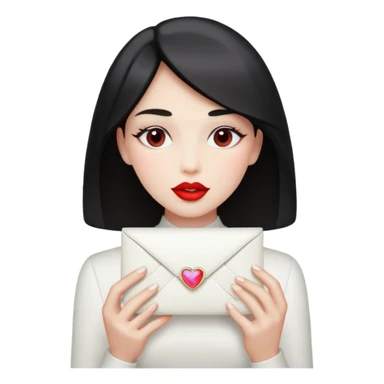 a beautiful loving kiss on it lipstick white opal envelope sticker