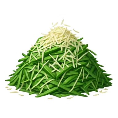 a big pile of grated green shreds of vegetable sticker