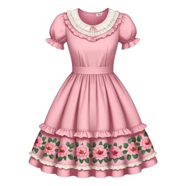 Cottagecore style ultra cute vintage material pink dress sticker