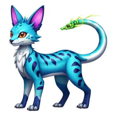Neon Vibrant Pulsating Trail-glowing Chromatic Trico-Serval-Absol-Gryphon-Silvally-Dragon-Snake-fusion-hybrid sticker