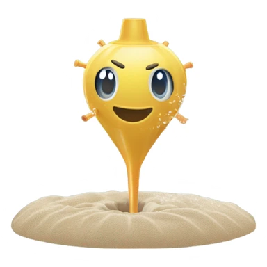 sprinkler shooting sand onto ice sticker